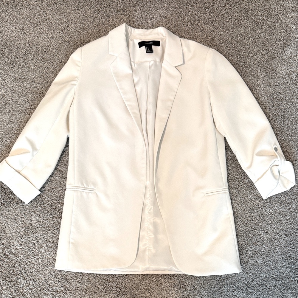 Forever 21 White Blazer- Size Small